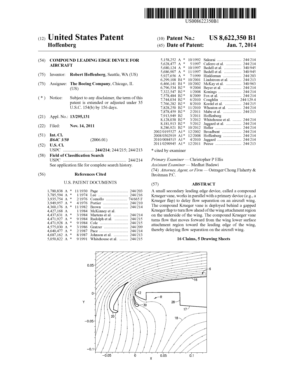 (12) United States Patent (10) Patent No.: US 8,622,350 B1 Hoffenberg (45) Date of Patent: Jan