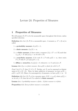 Lecture 24: Properties of Measures