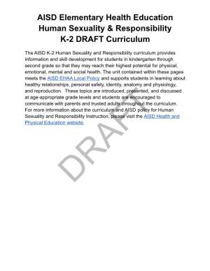 K-2 HSR Draft Curriculum