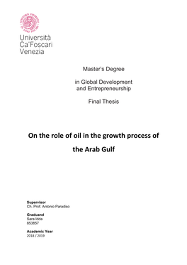On the Role of Oil in the Growth Process of the Arab Gulf