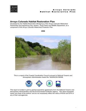 Arroyo Colorado Habitat Restoration Plan