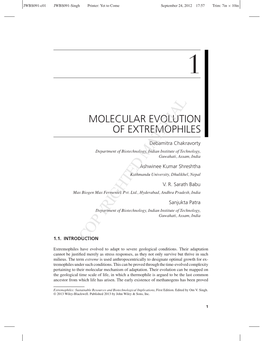 COPYRIGHTED MATERIAL Extremophiles Have Evolved to Adapt to Severe Geological Conditions