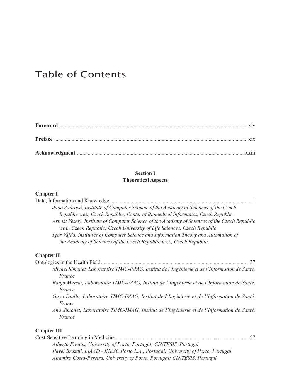 Table of Contents