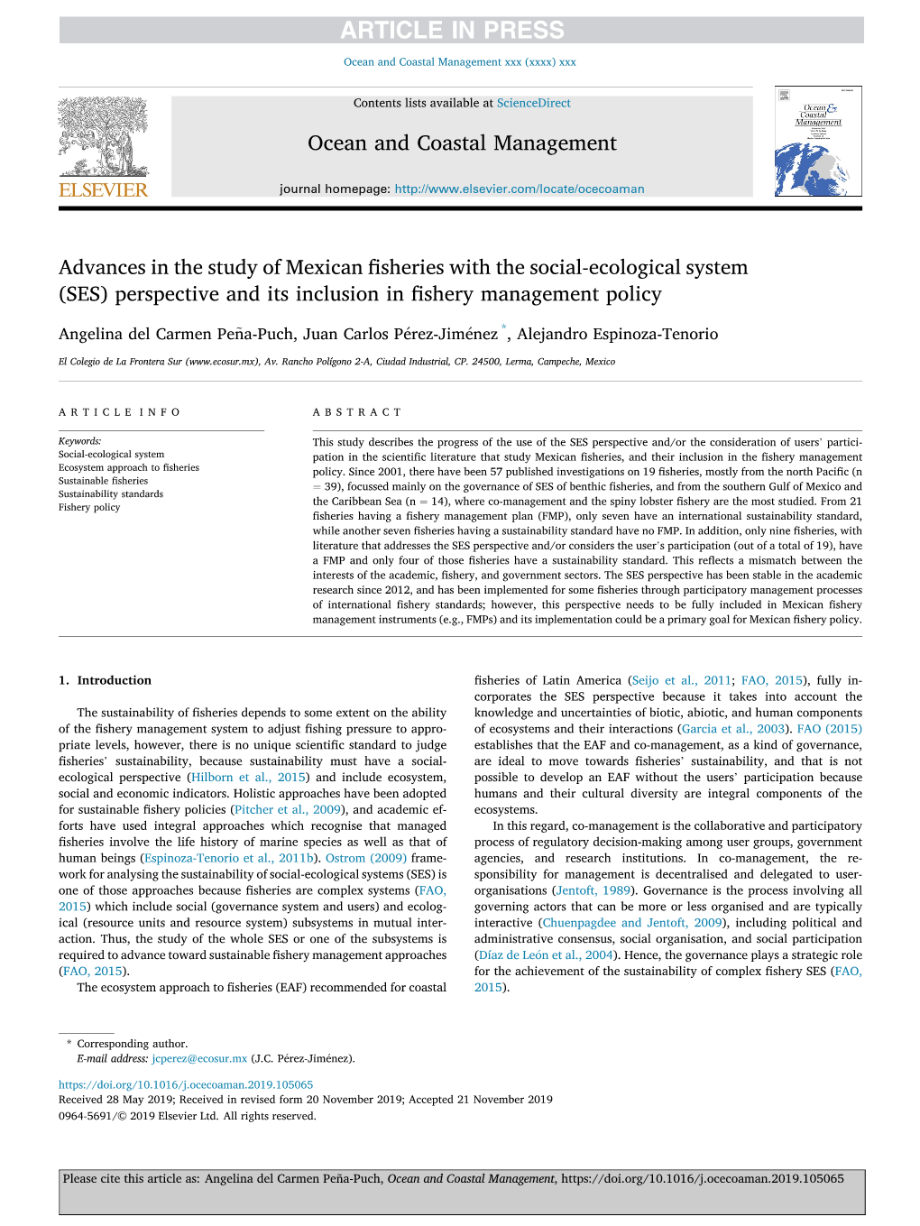 Advances in the Study of Mexican Fisheries with the Social-Ecological