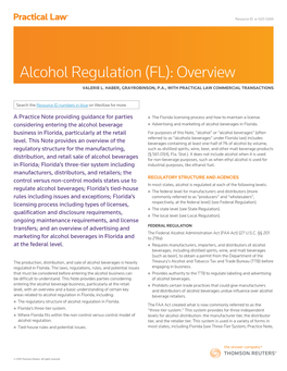 Alcohol Regulation (FL): Overview