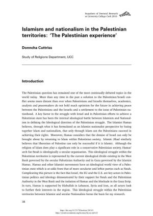 Islamism and Nationalism in the Palestinian Territories: 'The