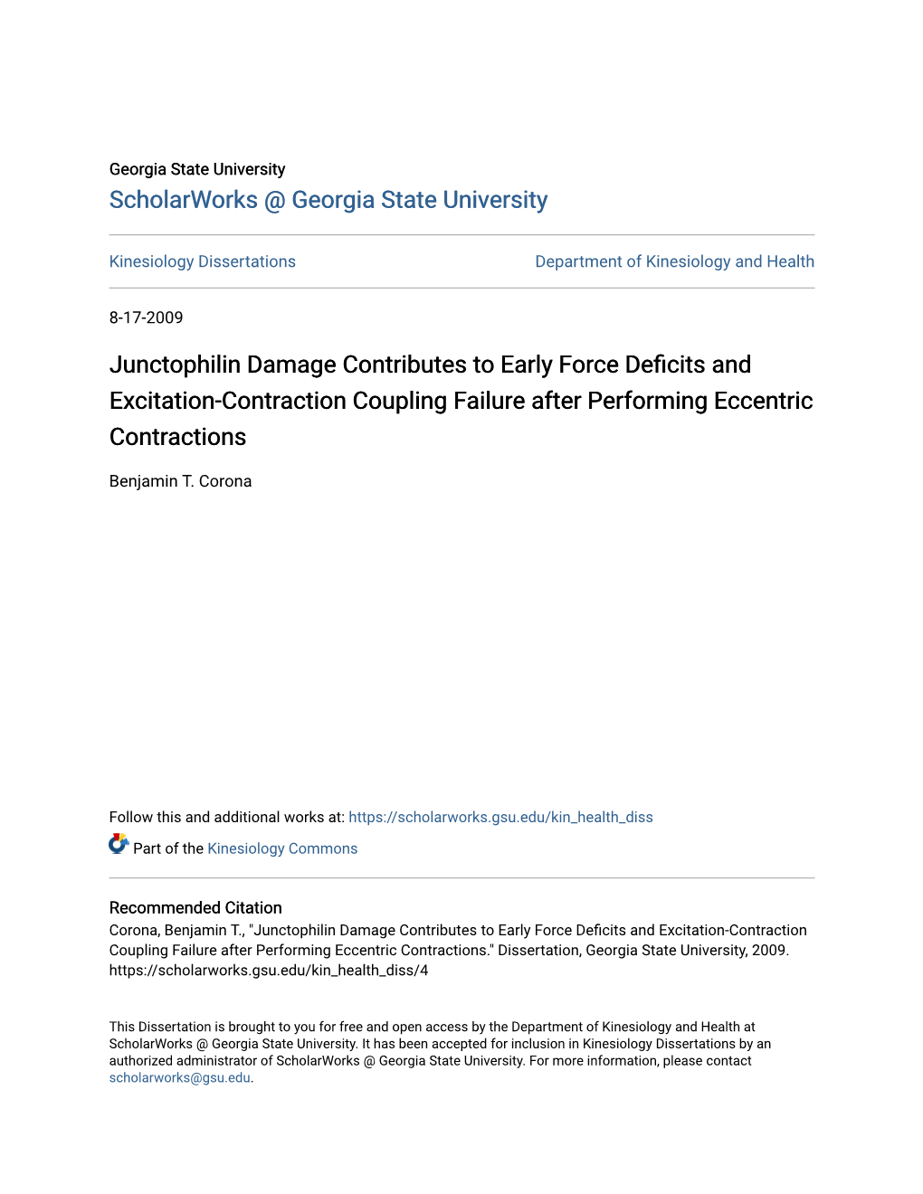 Junctophilin Damage Contributes to Early Force Deficits and Excitation-Contraction Coupling Failure After Performing Eccentric Contractions