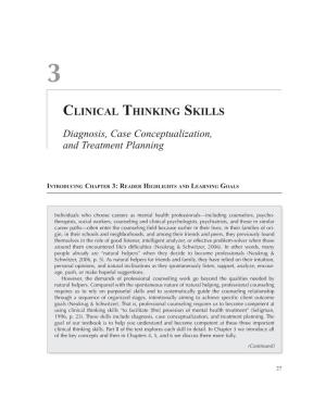 Clinical Thinking Skills Diagnosis, Case Conceptualization, and Treatment Planning