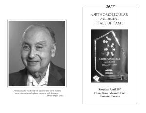 2017 Orthomolecular Medicine Hall of Fame