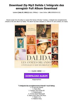 Download Zip Mp3 Dalida L'intégrale Des Enregistr Full Album Download
