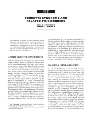 Tourette Syndrome and Related Tic Disorders (PDF)