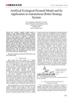 Artificial Ecological Pyramid Model and Its Application in Autonomous Robot Strategy System