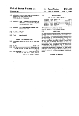United States Patent (19) 11 Patent Number: 4,731,193 Mason Et Al