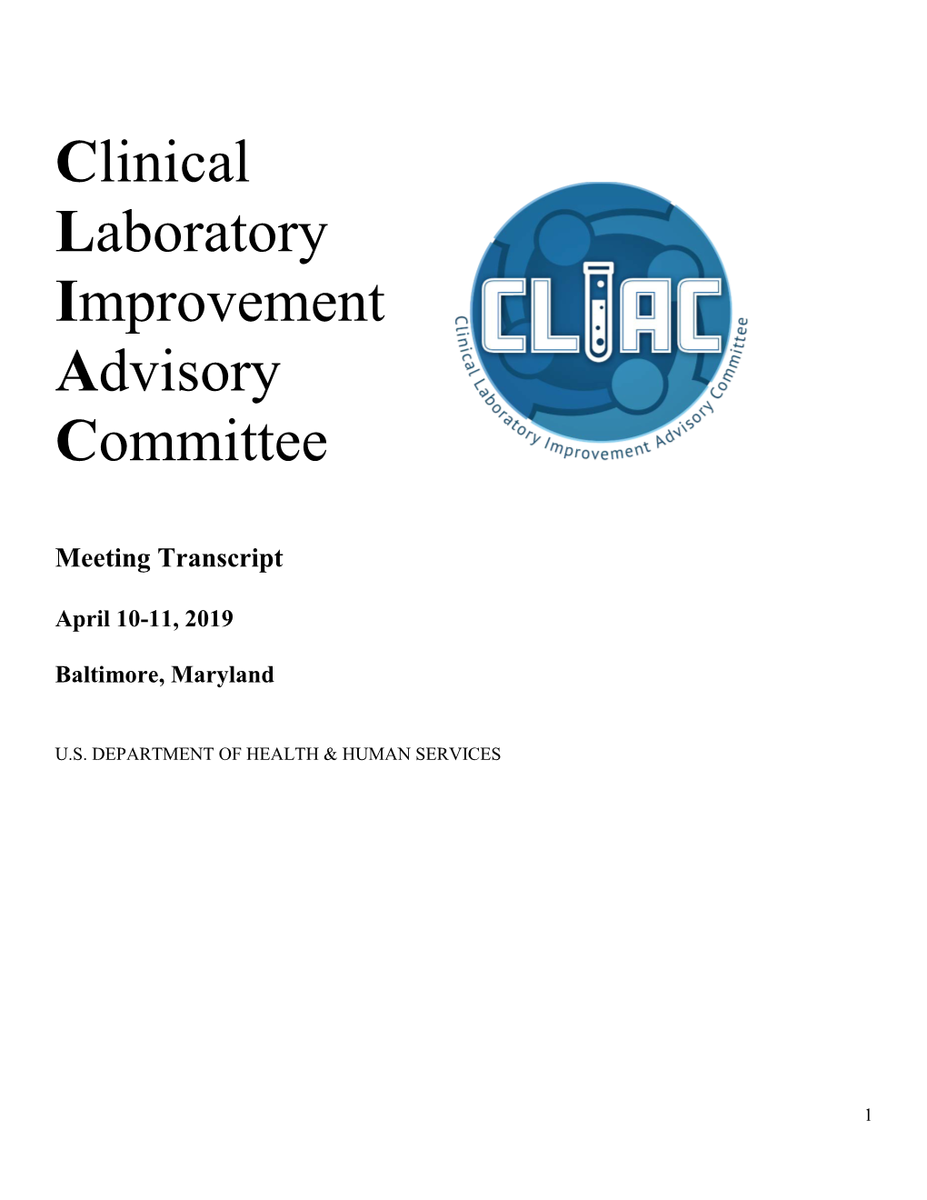 Clinical Laboratory Improvement Advisory Committee