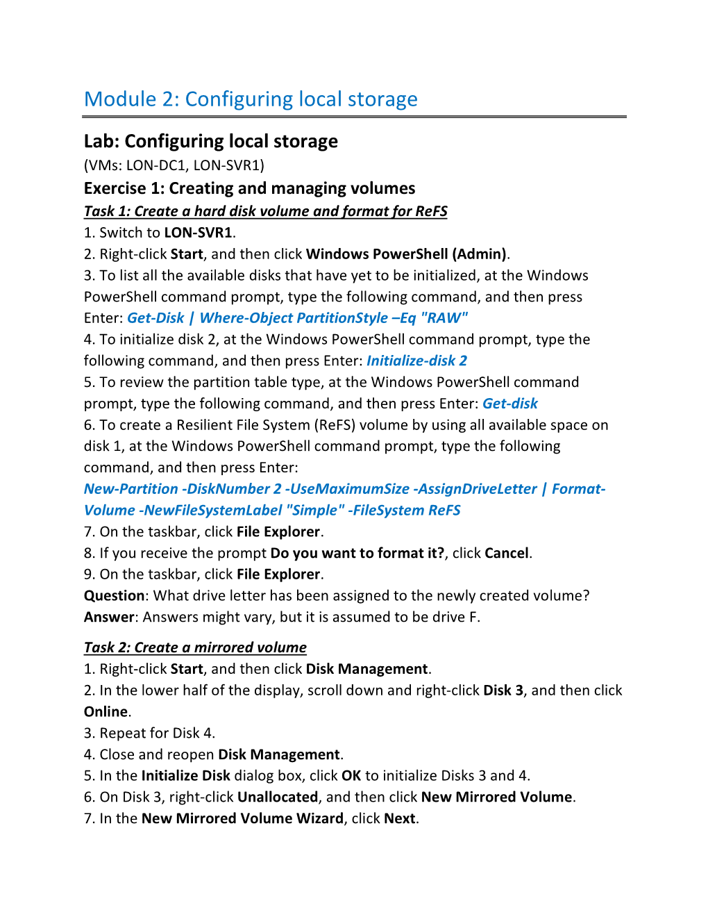 Configuring Local Storage