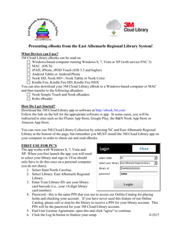 Presenting Ebooks from the East Albemarle Regional Library System!