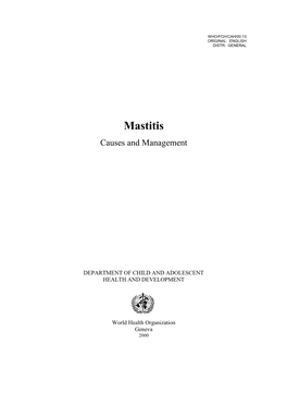 Mastitis Causes and Management