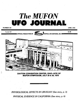 The MUFON UFO JOURNAL NUMBER 125 APRIL 1978
