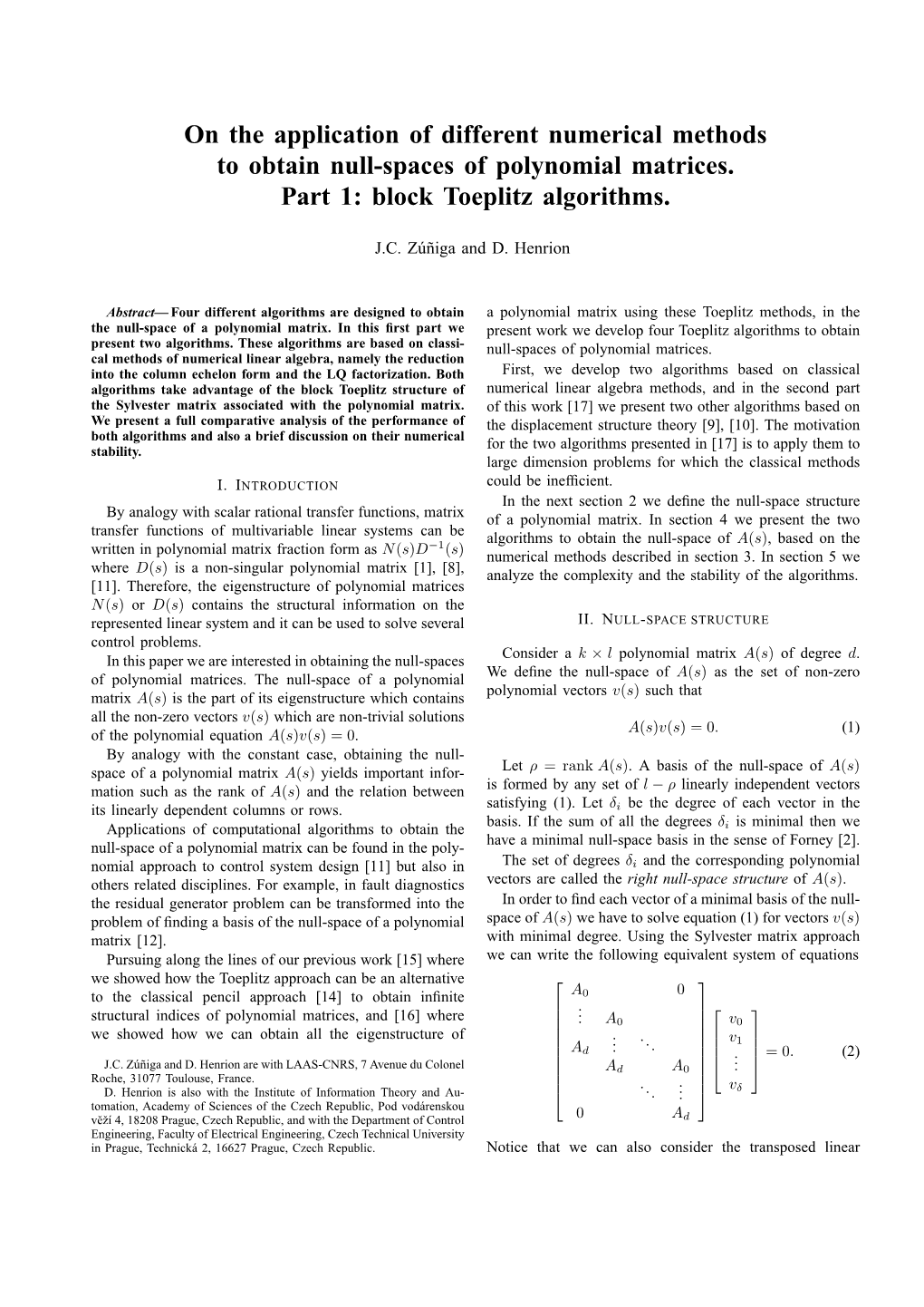 On the Application of Different Numerical Methods to Obtain Null-Spaces of Polynomial Matrices