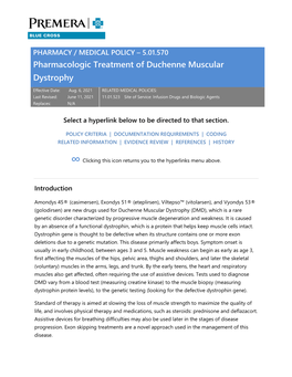 5.01.570 Pharmacologic Treatment of Duchenne Muscular Dystrophy