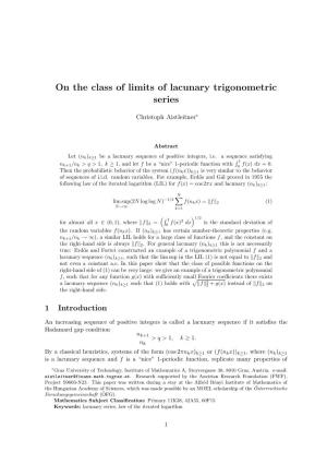 On the Class of Limits of Lacunary Trigonometric Series