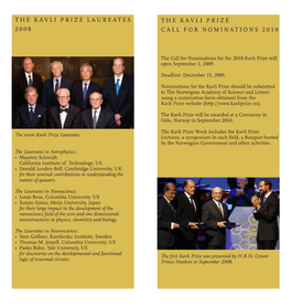 Kavli Prize Brochure 2009