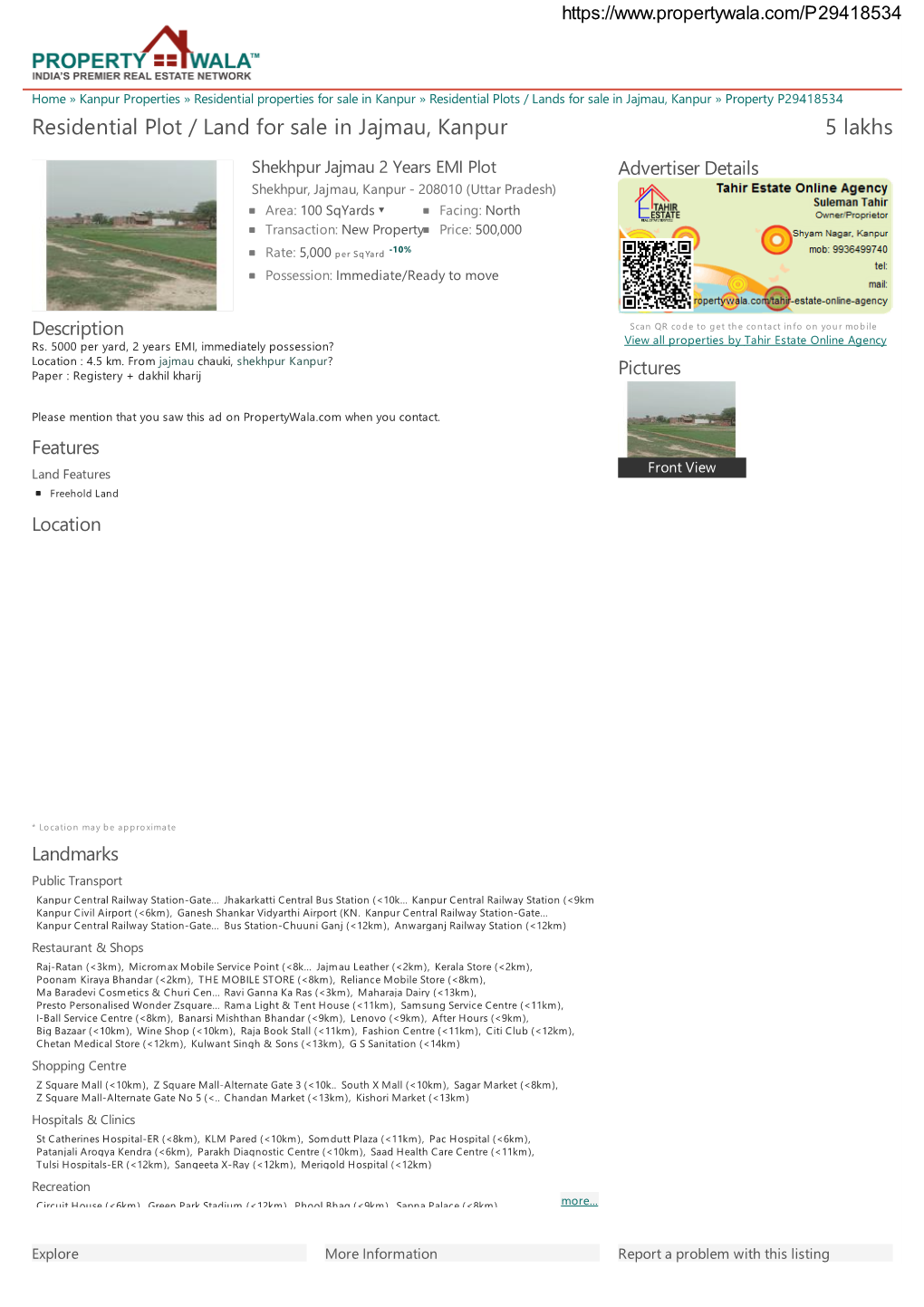 Residential Plot / Land for Sale in Jajmau, Kanpur (P29418534
