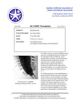 SCAMIT Newsletter Vol. 20 No. 3 2001 July