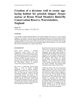 Laying Habitat for Grizzled Skipper Pyrgus Malvae at Ryton Wood Meadows Butterfly Conservation Reserve, Warwickshire, England