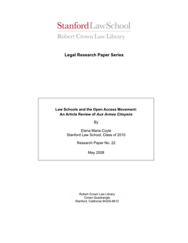 Legal Research Paper Series