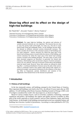 Shear-Lag Effect and Its Effect on the Design of High-Rise Buildings