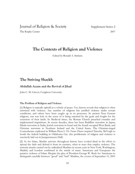 The Contexts of Religion and Violence