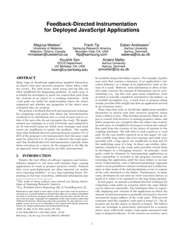 Feedback-Directed Instrumentation for Deployed Javascript Applications