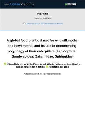 A Global Food Plant Dataset for Wild Silkmoths and Hawkmoths, and Its