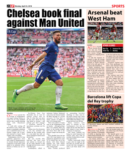 Chelsea Book Final Against Man United