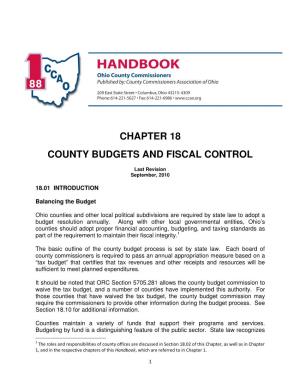 Chapter 18 County Budgets and Fiscal Control