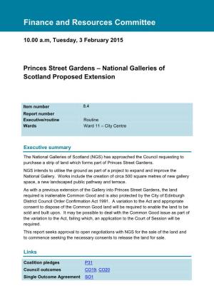 Report Princes Street Gardens – National Galleries of Scotland Proposed Extension