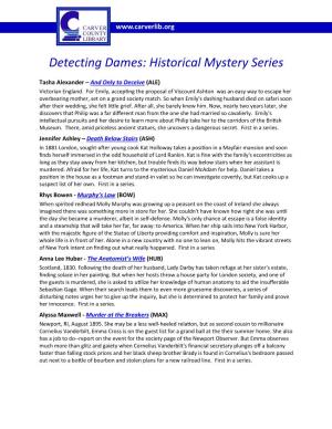 Detecting Dames: Historical Mystery Series