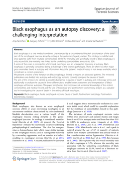 Black Esophagus As an Autopsy Discovery: a Challenging Interpretation