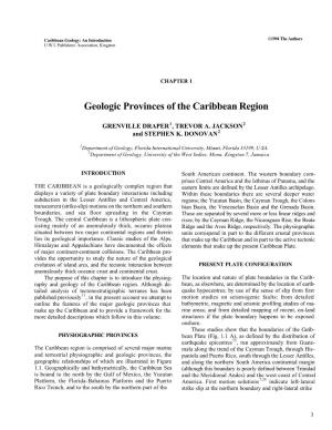 Caribbean Geology: an Introduction ©1994 the Authors U.W.I