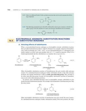 16.5 Electrophilic Aromatic Substitution Reactions of Substituted Benzenes 763