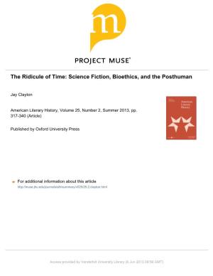 The Ridicule of Time: Science Fiction, Bioethics, and the Posthuman