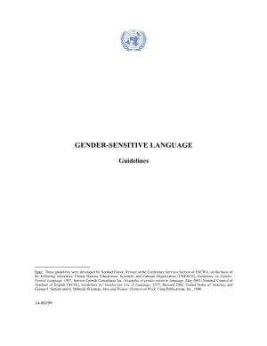 Guidelines on Gender-Sensitive Language