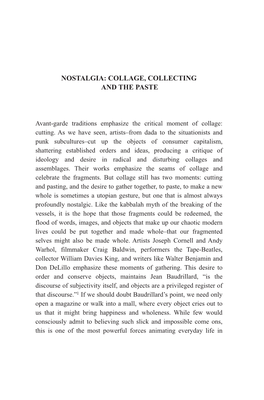 Nostalgia: Collage, Collecting and the Paste