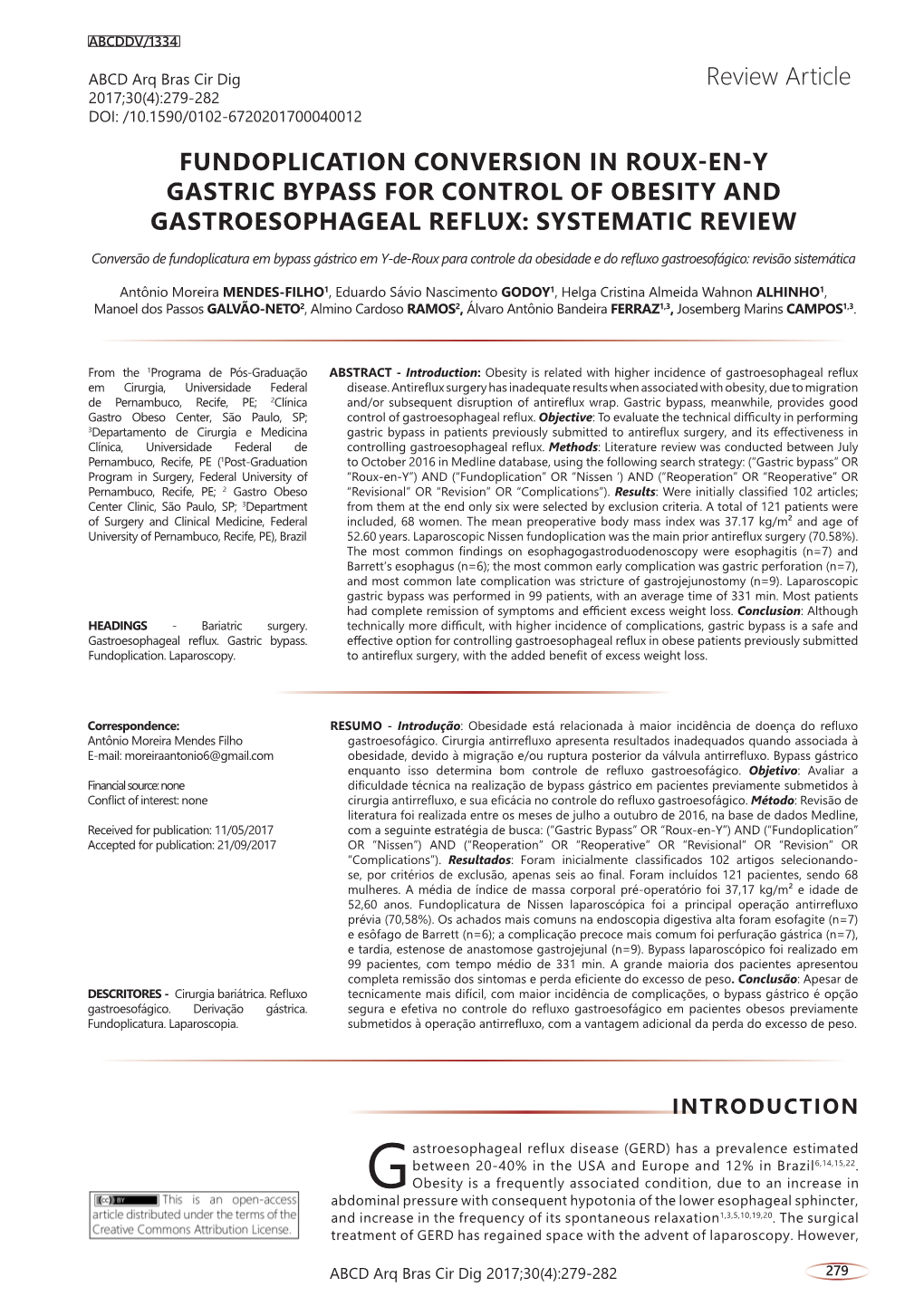 Review Article FUNDOPLICATION CONVERSION in ROUX