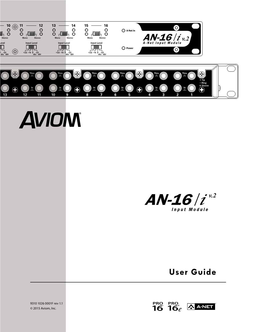 AN-16/I V.2 Input Module User Guide Vii Insert Send/Return Points