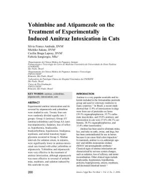 Yohimbine and Atipamezole on the Treatment of Experimentally Induced Amitraz Intoxication in Cats