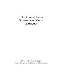 The United States Government Manual 2004/2005