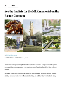 See the Finalists for the MLK Memorial on Boston Common