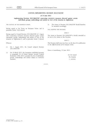 Council Implementing Decision 2012/334/CFSP